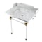 Kingston Brass 30 Carrara Marble Console Sink with Acrylic Legs, Marble WhiteBrushed Brass LMS30MASQ7 - alternate 1